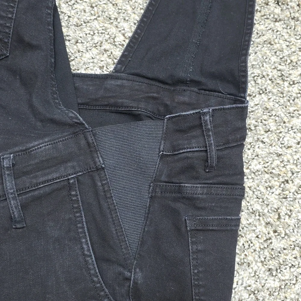 Maternity Black Denim Overalls - Picture 2 of 4